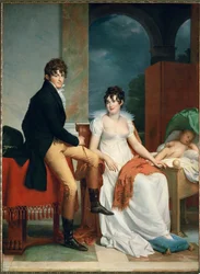 Graf Moritz Christian Fries und Gräfin Maria Theresia Fries mit ihrem Kind Moritz, geboren 1804