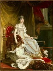 Porträt der Kaiserin Josephine de Beauharnais (1763-1814) im Krönungsgewand, Gemälde von François Gérard (1770-1837). Dim. 2,1x1,3 m. Fontainebleau, Schloss Fontainebleau