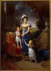 Porträt von Marie Caroline, Prinzessin der beiden Sizilien, Herzogin von Berry (1798-1870) und ihre Kinder