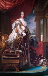 Porträt von König Karl X. von Frankreich in seinem Krönungsgewand, ca. 1824.