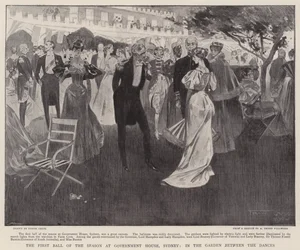 Der erste Ball der Saison im Regierungshaus, Sydney, im Garten zwischen den Tänzen