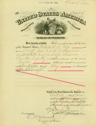 Mitteilung über das Rentenrecht an Edward Parker Rice, 20. Juni 1908