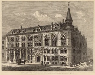 Neues Dockhaus der East and West India Dock Company am Billiter Square