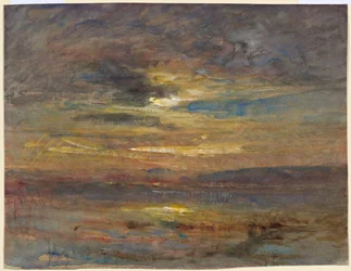 Sonnenuntergang über einem Teich