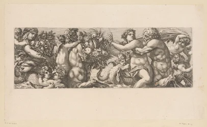 Bacchus mit Satyrn und Nereiden im Wasser