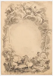 Design für ein Wappen zu Ehren von William Earl Cowper (ca. 1665-1723)