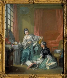 Der Modehändler. Gemälde von Francois Boucher, 1746. Stockholm, Nationalmuseum
