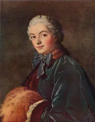 Junge Dame mit Muff, um 1750