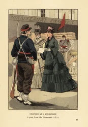 An einer Barrikade gestoppt, ein Pass von der Pariser Kommune