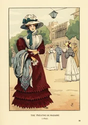Frau vor dem Théâtre du Gymnase, Paris