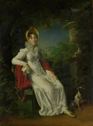 Carolina Ferdinanda Louisa von Sizilien, Ehefrau von Charles Ferdinand, Herzog von Berry, im Park von Bagatelle im Bois de Boulogne (bei Paris)
