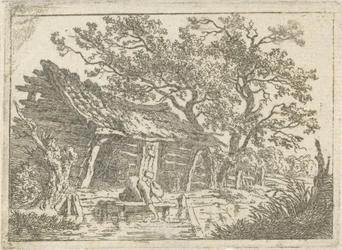 Landschaft mit einer Bauernscheune