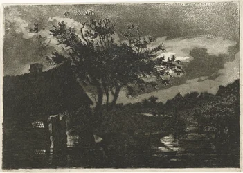 Flusslandschaft mit Bauernhof