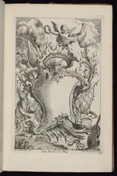 Kartusche mit einem Genius, Livre de Cartouches à divers usages (Buch der Kartuschen für verschiedene Verwendungen)