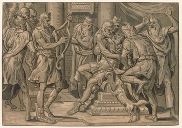 David spielt die Harfe vor Saul, 1555
