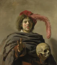 Bildnis eines jungen Mannes mit Totenschädel (Vanitas)