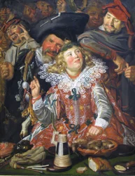 Fröhliche Leute an Fastnacht