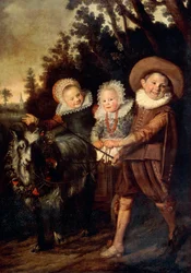Drei Kinder mit Ziegenkarren, ca. 1620