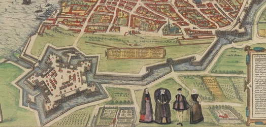 Palazzo Farnese in Caprarola, aus Braun und Hogenbergs Civitates Orbis Terrarum, 1572-94