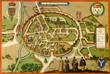 Plan von Canterbury im 16. Jahrhundert, 1943