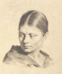 Junges Mädchen, das zur Seite schaut