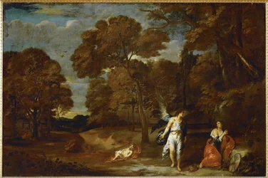 Landschaft mit Hagar und dem Engel