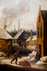 Ein Dorf im Schnee (Detail)