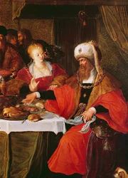 Herodes und Herodias beim Fest des Herodes (Detail)
