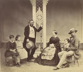 [Gruppenporträt von sechs Personen], 1850er-60er Jahre