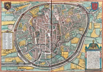 Karte von Brüssel (Bruxella), Belgien (Radierung)