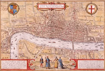 Karte der Stadt London, Southwark und Teil von Westminster, 1572