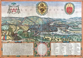 Ansicht von Lüttich (Leodium), Belgien (Radierung)