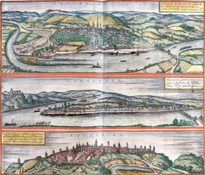 Ansichten von Trier, Koblenz und Rothenburg, Deutschland