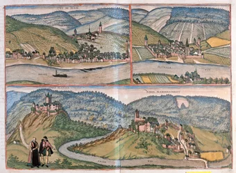 Zell an der Mosel, Bernkastel-Kues, Manderscheid, Deutschland (Stich)