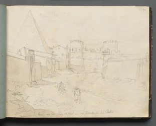 Album mit Ansichten von Rom und Umgebung, Landschaftsstudien, Seite 06a: Rom von der Porta...