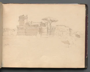 Album mit Ansichten von Rom und Umgebung, Landschaftsstudien, Seite 28a: Ostia