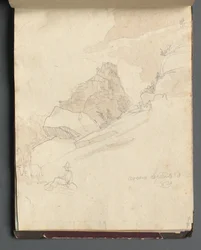 Album mit Ansichten von Rom und Umgebung, Landschaftsstudien, Seite 33a: Cervera