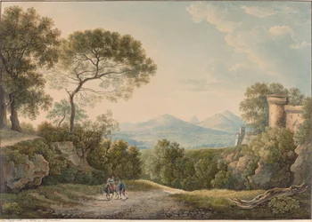 Blick von Tivoli über das Tibertal bei Sonnenuntergang