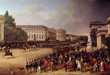 Militärparade am Opernplatz in Berlin