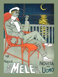 Entspannt in Mele-Mode & unter einem Halbmond, Anfang der 1900er Jahre (Poster)