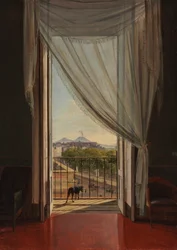 Ein Blick auf Neapel durch ein Fenster, 1824