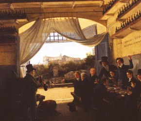 Kronprinz Ludwig (1786-1868) in der spanischen Weinschenke in Rom, 1824