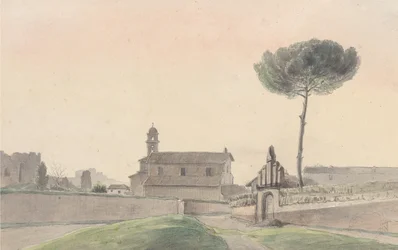 Ansicht der Kirche San Pancrazio, Rom, von Süden