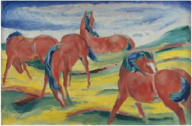 Weidende Pferde III, 1910
