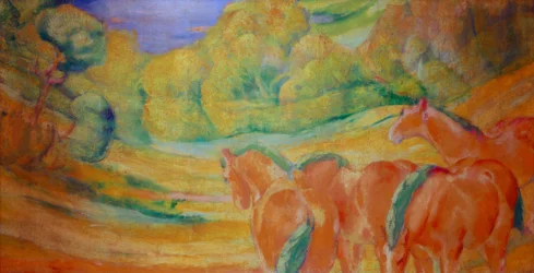 Große Landschaft I (Landschaft mit roten Pferden)