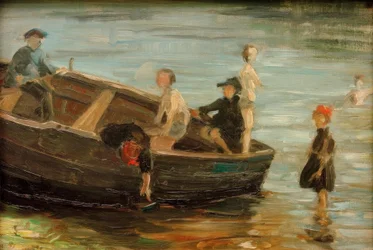 Kinder im Boot