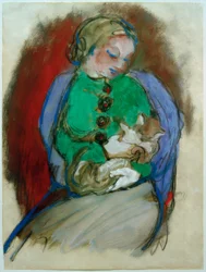 Mädchen mit Katze
