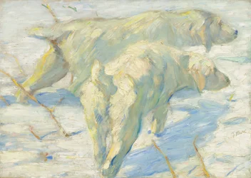 Sibirische Hunde im Schnee, 1909-1910