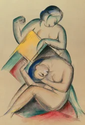 Zwei nackte Frauen, ca. 1910-15