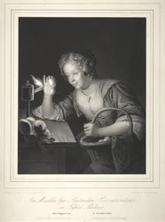 Mädchen beim Durchleuchten von Eiern